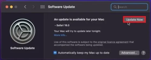 System Settings > Software Update