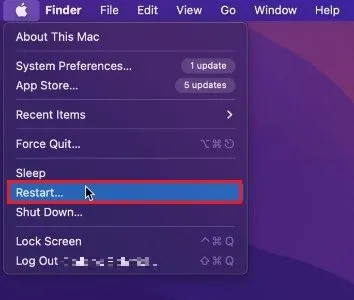 Restart your Mac