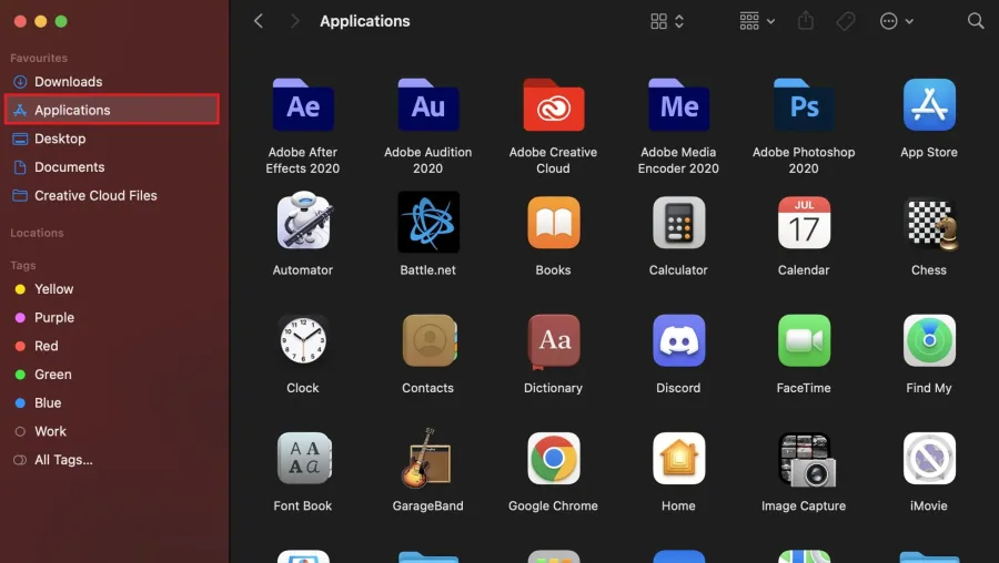 Finder > Applications