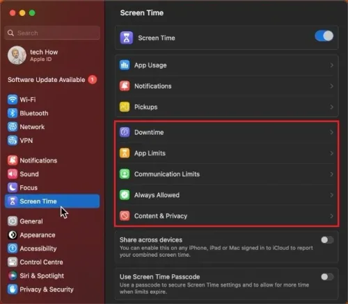 System Settings > Screen Time