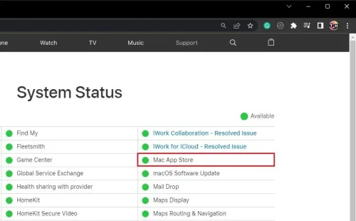 Apple System Status