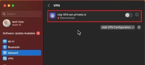 System Settings > Screen Time > VPN