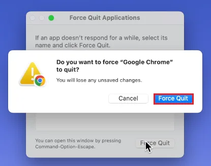Apple Icon > Force Quit