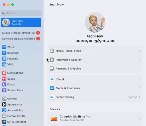 System Settings > Apple ID