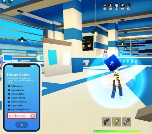 Entering a Mad City code on PC