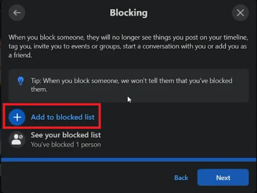 block users on facebook