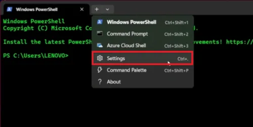 access settings terminal