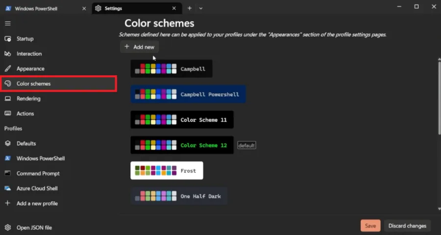 terminal color schemes