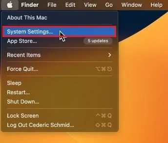 Open System Settings