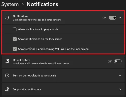adjust notification settings