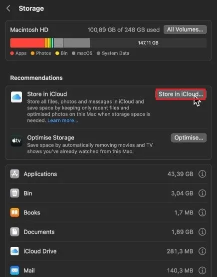 Storage Recommendations
