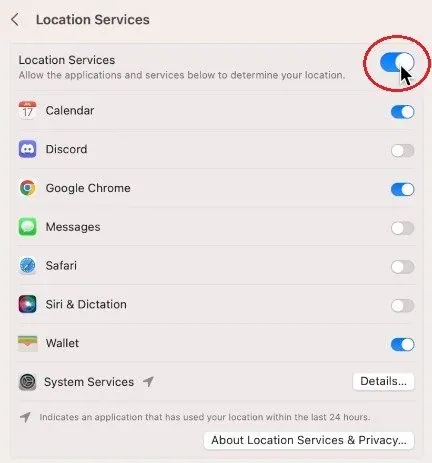 You can, first of all, altogether disable or enable location services for the all…