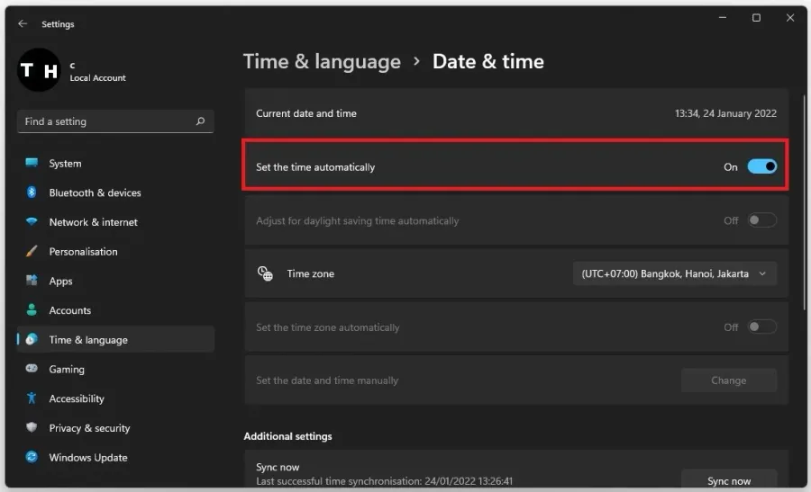 Windows Settings > Time & Language > Set the time automatically