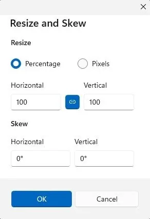 Change size and skew of image