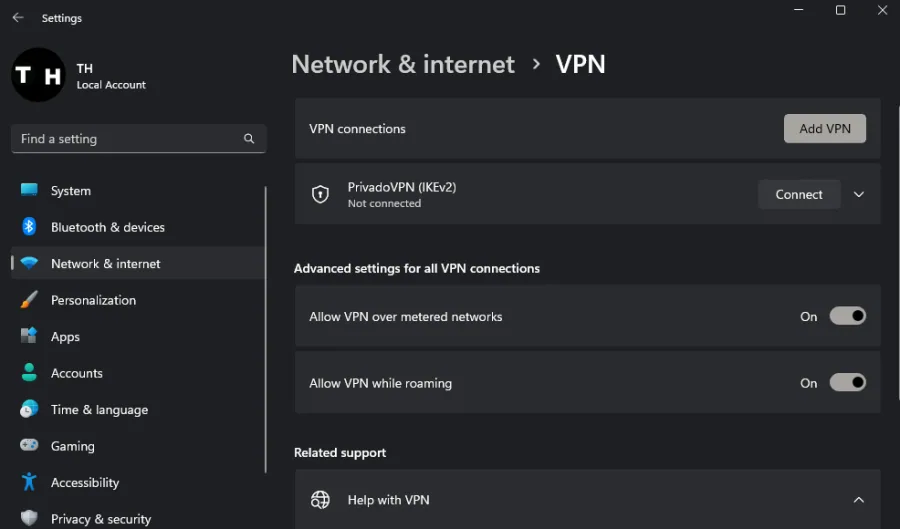 disable your VPN on Windows