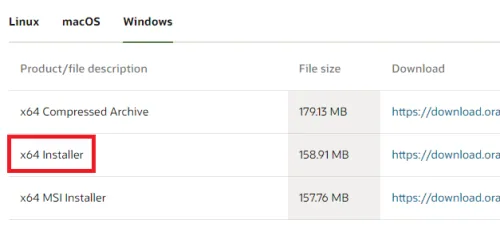 Download Windows x64 Java Installer