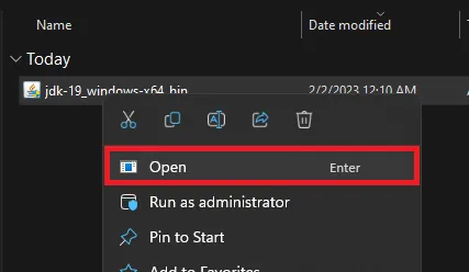 Run Java Installer