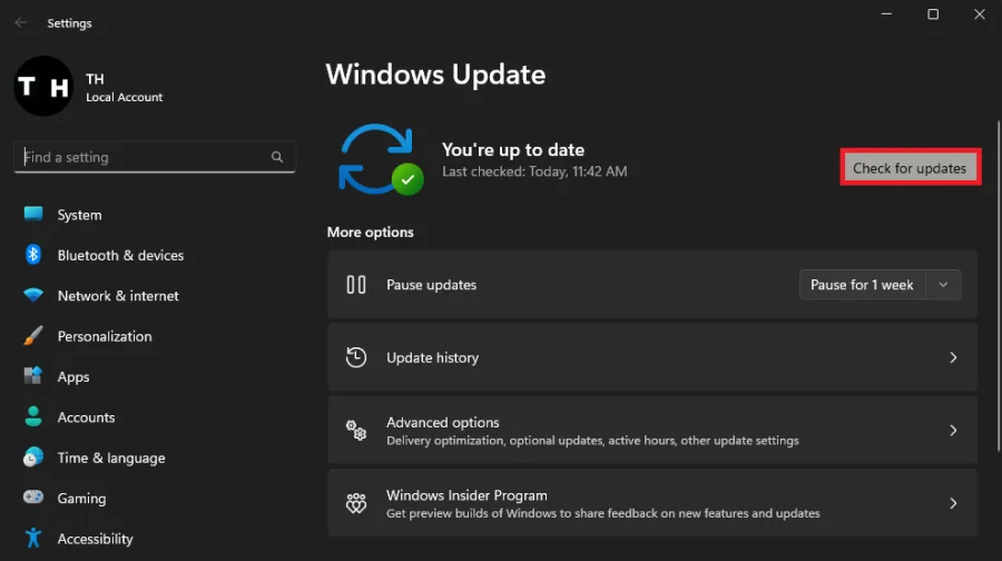 Windows Settings > Windows Update