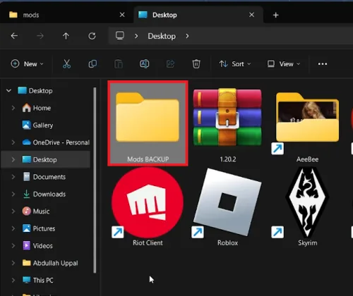 create mods backup