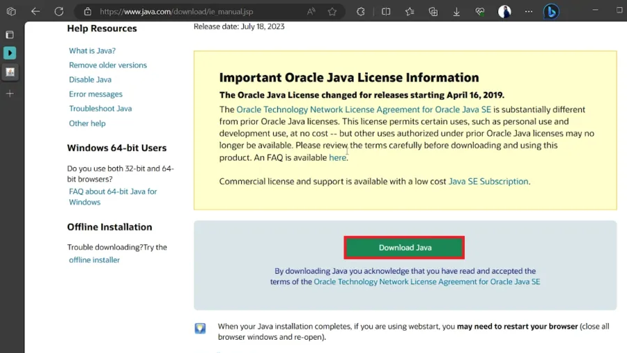 update java