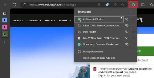 disable browser extensions