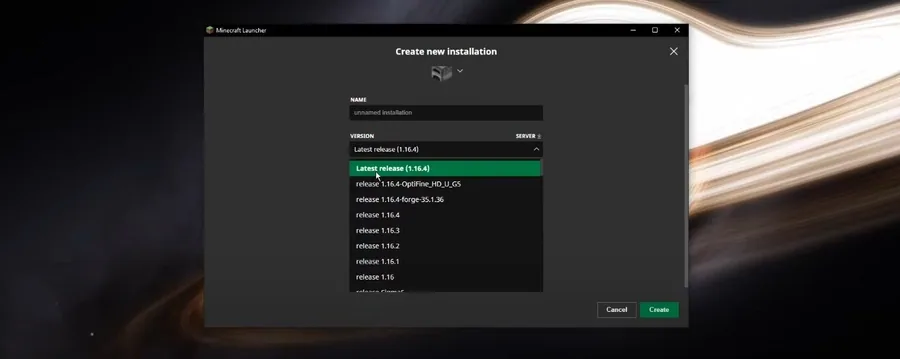Change Minecraft Version in Launcher