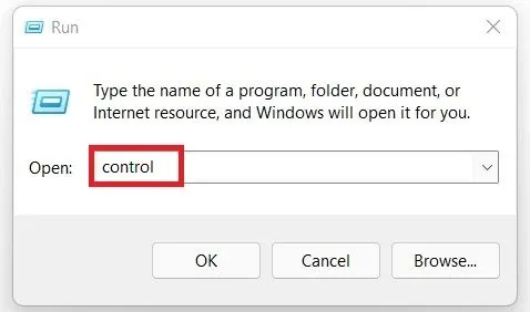 Run > Control