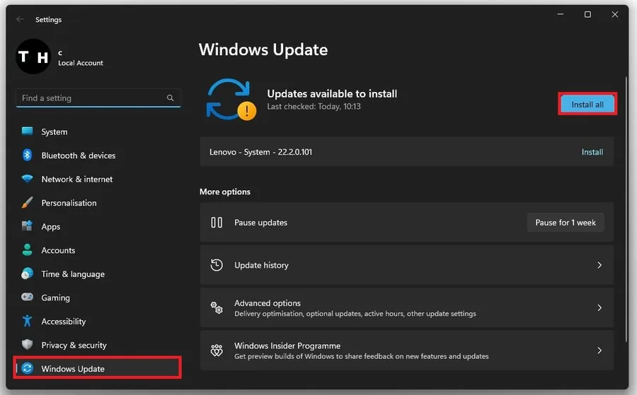Windows Settings > Windows Update