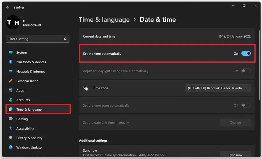 Windows Settings > Time & Language > Set the time automatically