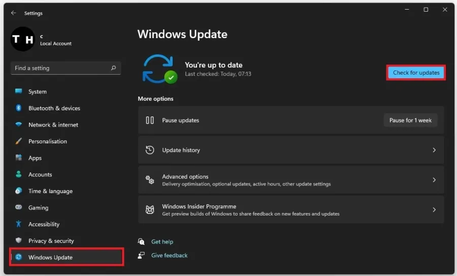 Windows Settings > Windows Update