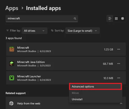 minecraft app settings