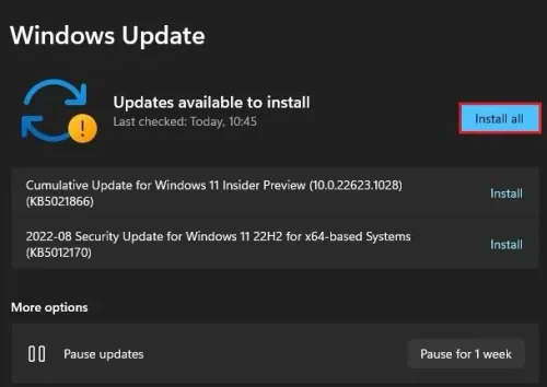 Windows Settings > Windows Update
