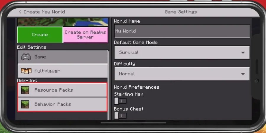 From here, tap on Play, and select to Create New