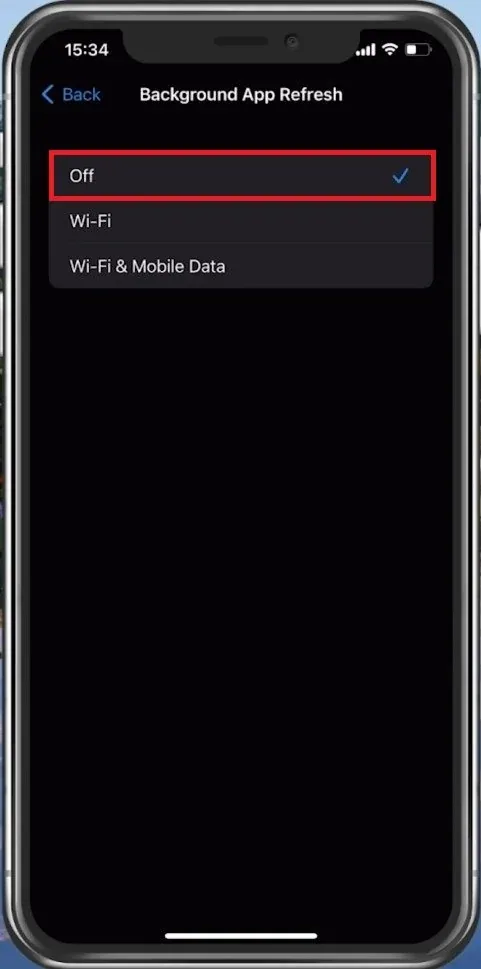 iPhone Settings > General > Background App Refresh