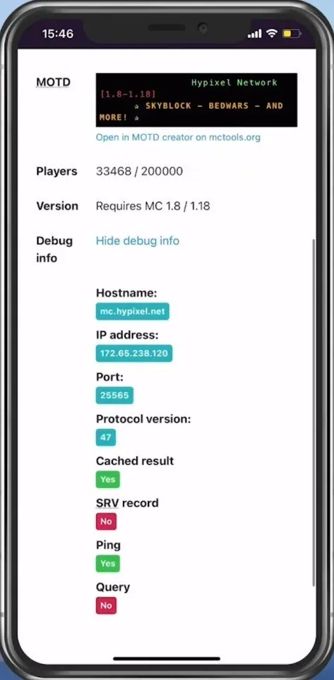 After a second, you can preview if the server is online and operational, how many…