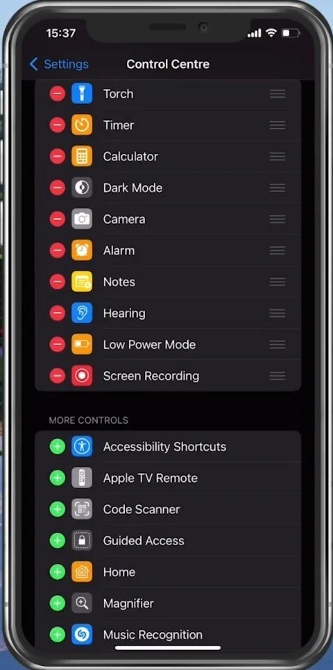 iPhone Settings > Control Centre > Screen Recording