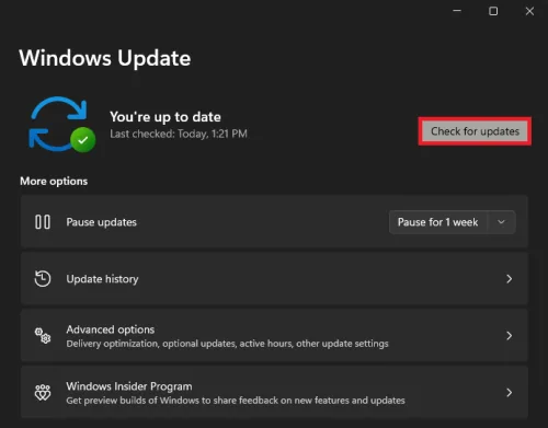Windows Settings > Windows Update