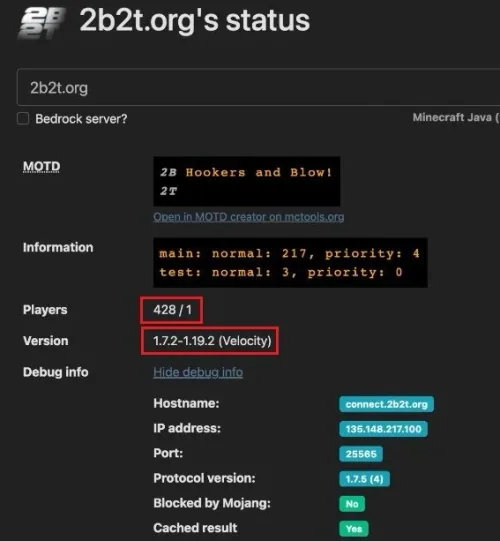 Minecraft Server Status