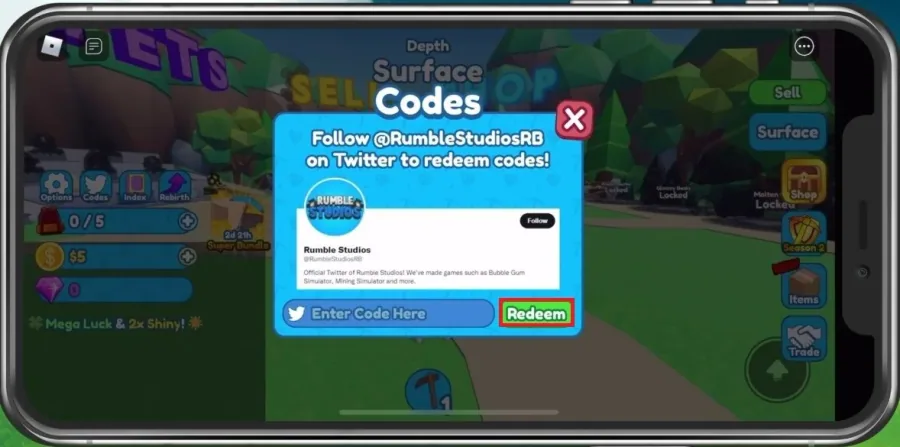 Redeem Mining Simulator 2 Codes on Mobile