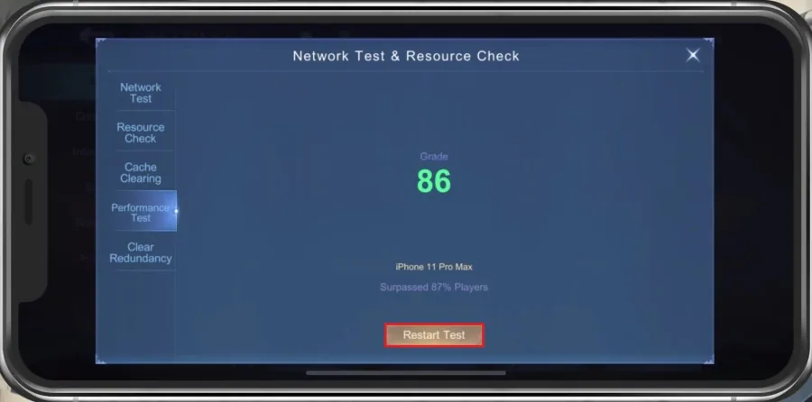 Mobile Legends > Performance Test