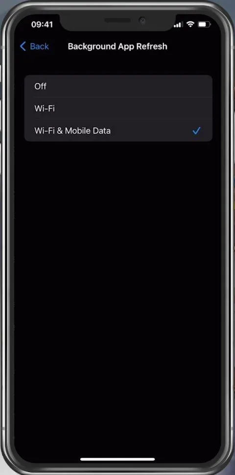 iPhone Settings > General > Background App Refresh