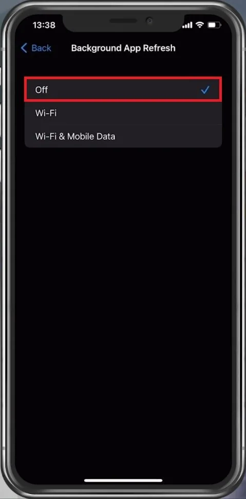 iPhone Settings > General > Background App Refresh