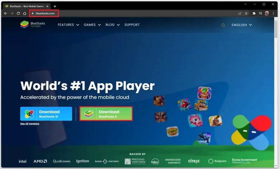 Download the BlueStacks 5 Installer