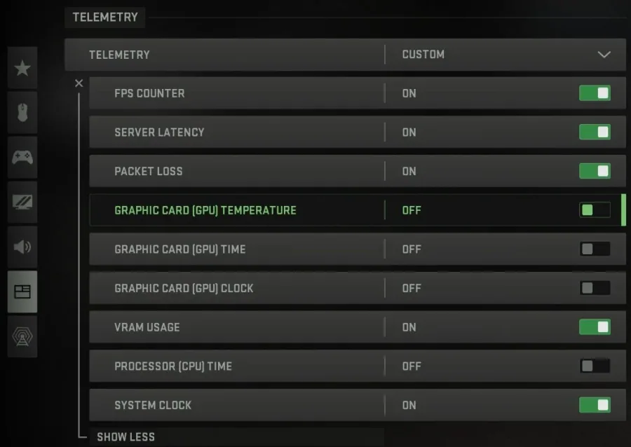 Enable Telemetry settings for MW2
