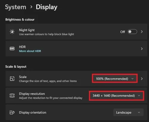 Windows Settings > System > Display