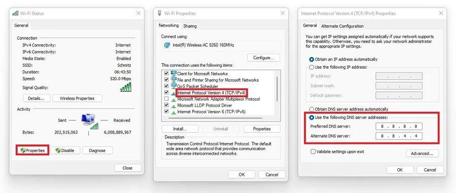 Change your DNS server addresses to fix network-related lag