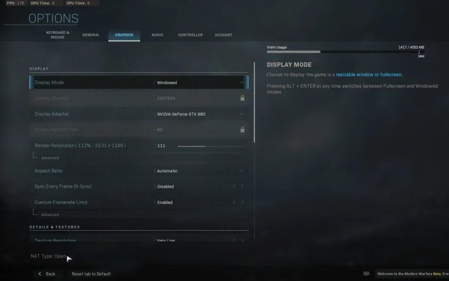modern warfare graphics settings