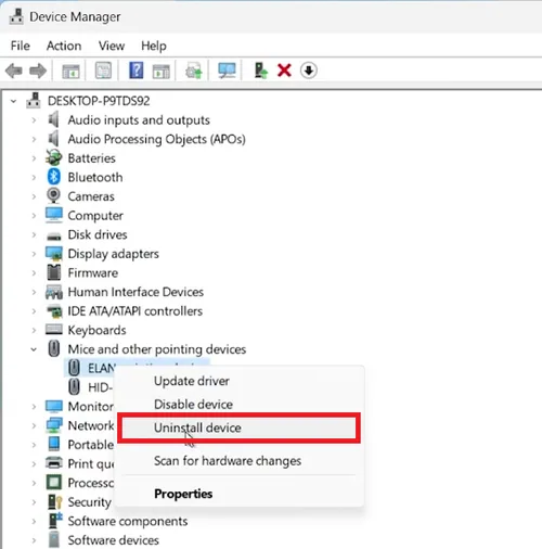 reinstall mouse driver