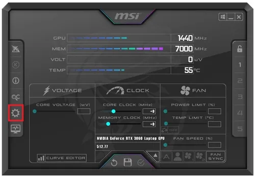 MSI Afterburner Settings
