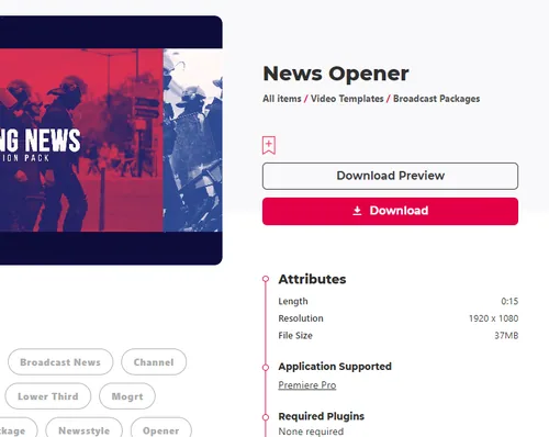 news opener template envato elements